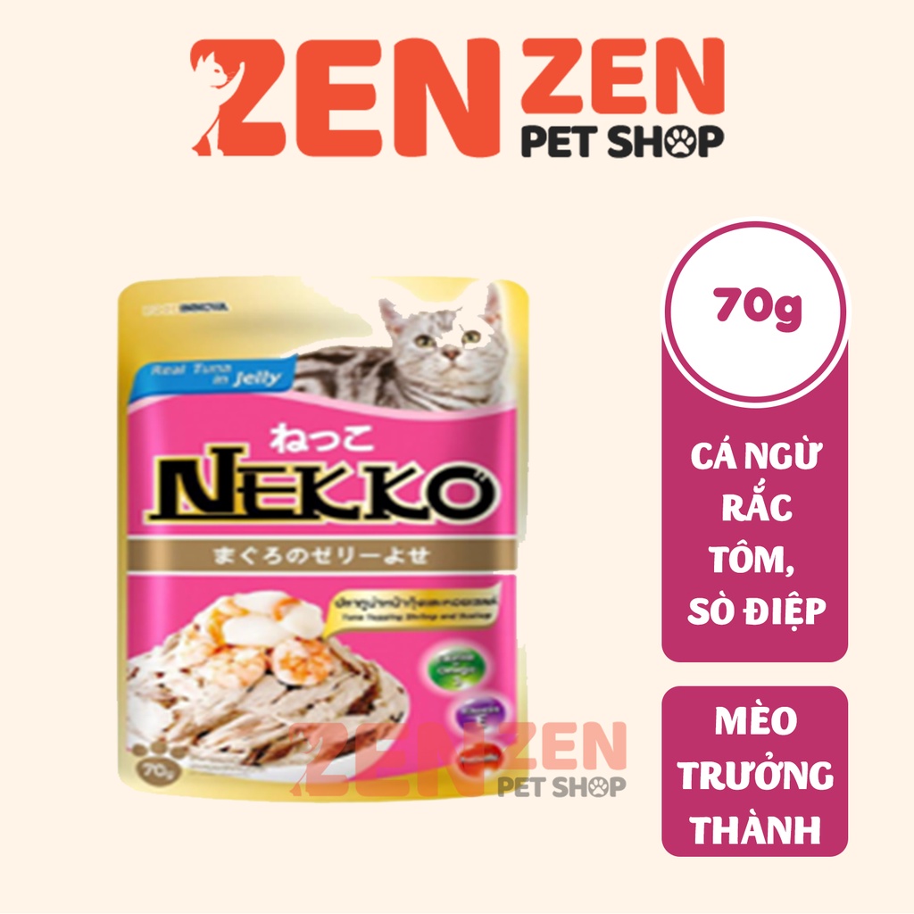 Pate mèo Nekko - Thức ăn cho mèo Con 1-12 tháng tuổi và Mèo Trưởng Thành - 70g - Zen Zen Pet Shop