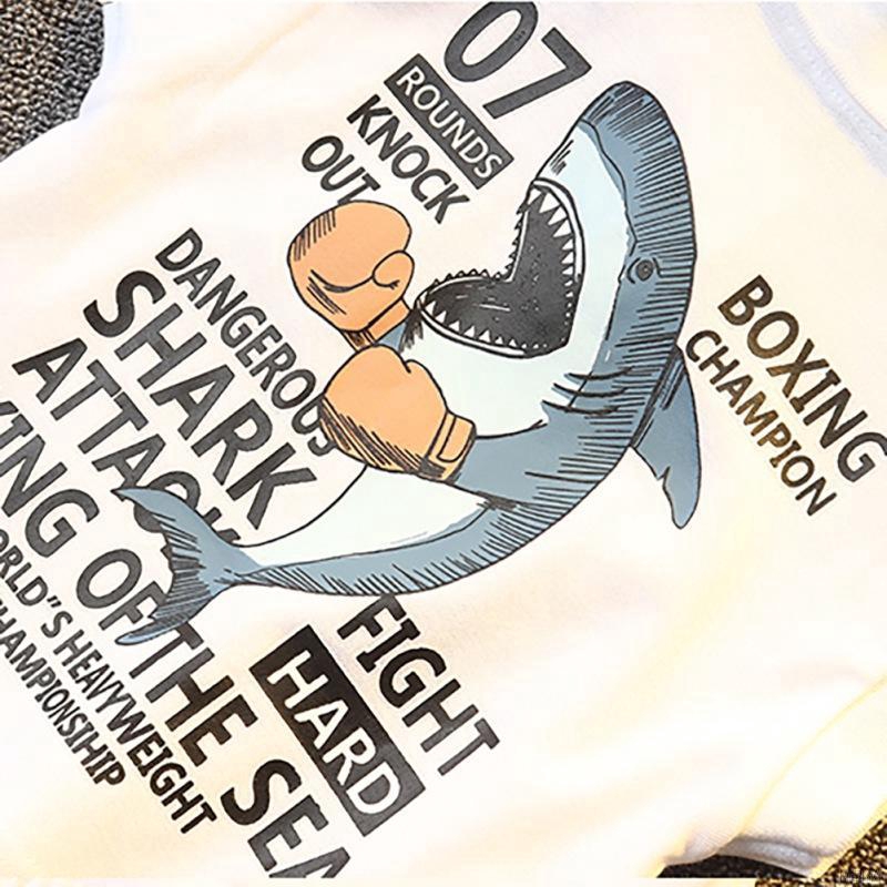 Children Boy Sleeveless Letters Pattern Vest+Denim Shorts