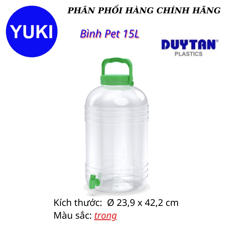 Bình PET Tròn Có Vòi 10L/15L/20L | Duy Tân Chính Hãng
