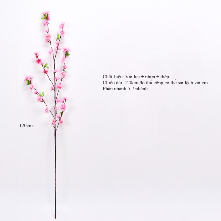 [Giá Sỉ Loại Đẹp 1.2m] Cành hoa đào giả, hoa mai giả trang trí ngày Tết
