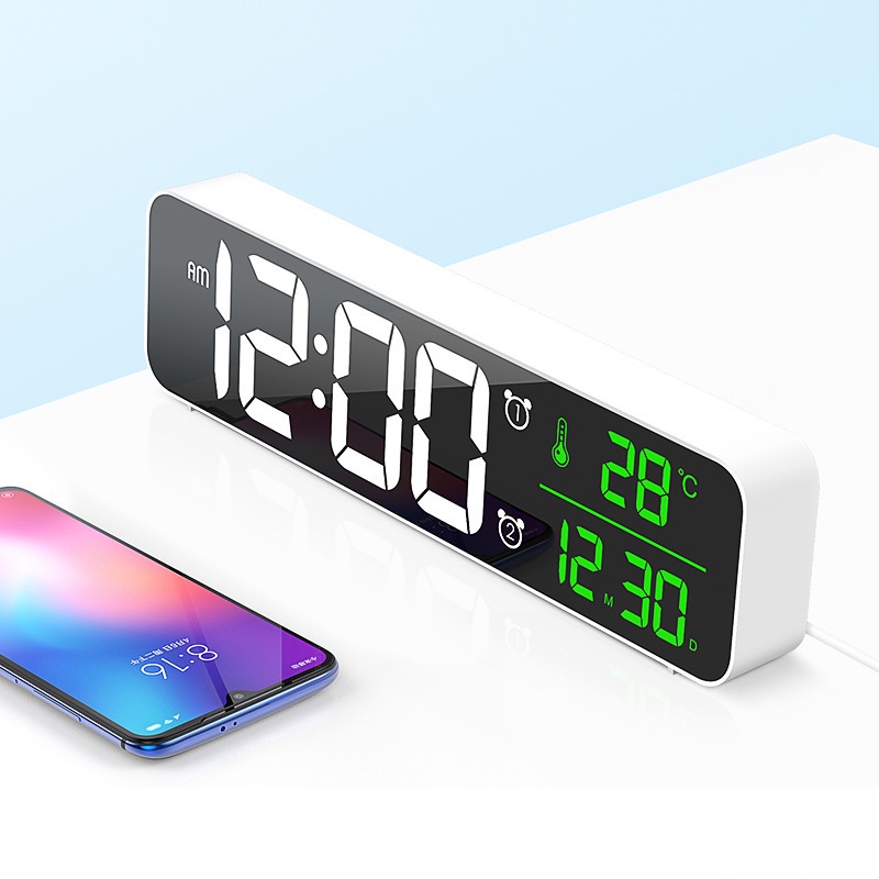 [ Snooze light-emitting desk clock ][ wall clock Mirror LED music clock ][ LED Digital Alarm Clock Large With Calendar ]