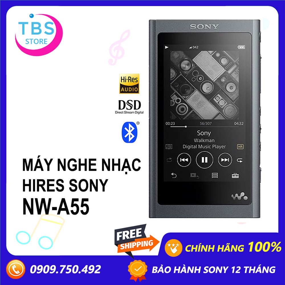 Máy nghe nhạc Hi-res Sony Walkman NW-A55 - Hàng chính hãng Sony Việt Nam - Bảo hành 12 tháng