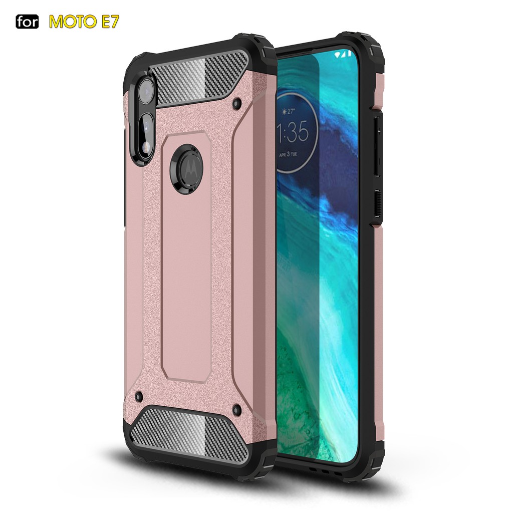 Ốp Điện Thoại Tpu + Pc Cứng Kiểu Áo Giáp Bảo Vệ Toàn Diện Cho Motorola Moto E 2020