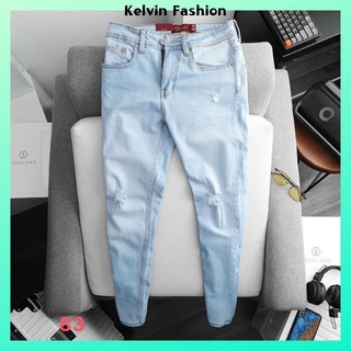 Quần Jean Nam Trơn Màu Đen 💎FREE SHIP💎 Quần Bò Nam Trơn Co Giãn Thời Trang Kelvin Fashion - MQ83