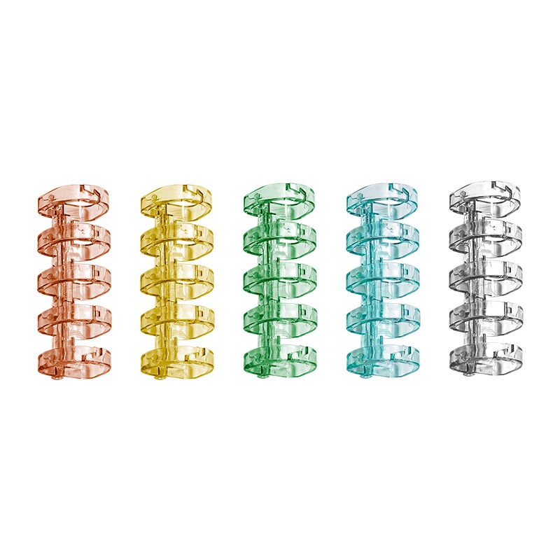 Set 10 vòng đóng sách 5 lỗ bằng nhựa trong suốt tiện dụng
