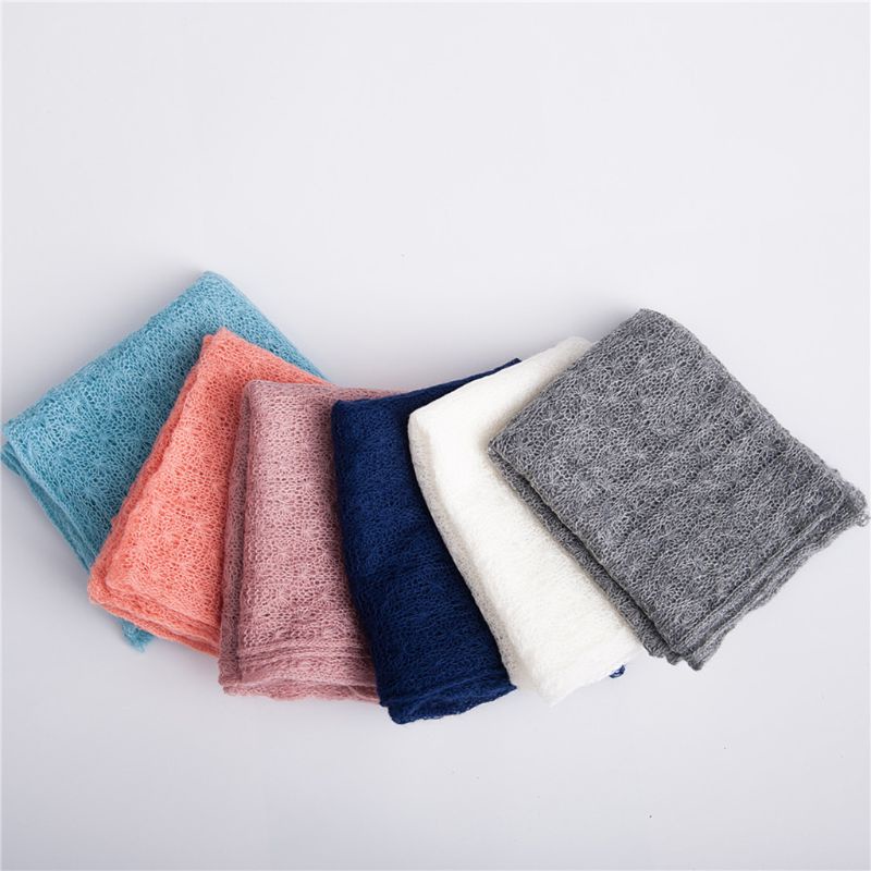 Set 2 Chăn Quấn Co Giãn Dùng Làm Phụ Kiện Chụp Ảnh Cho Bé Sơ Sinh