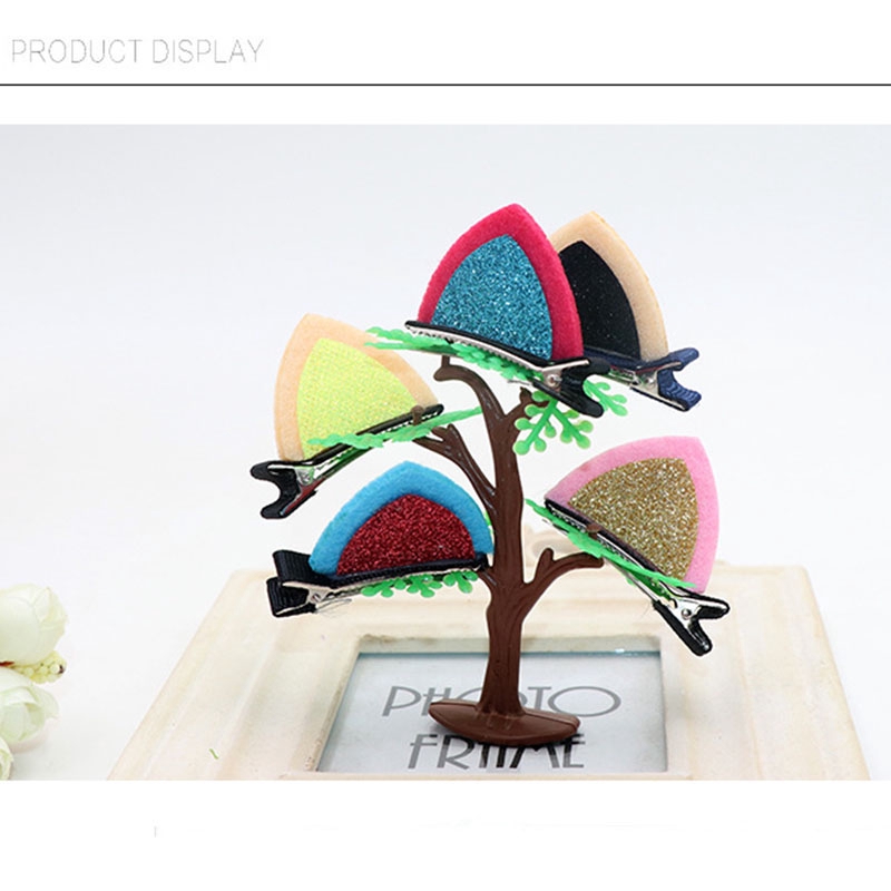 Kẹp tóc AY hình tai mèo đính kim tuyến lấp lánh đáng yêu cho nữ