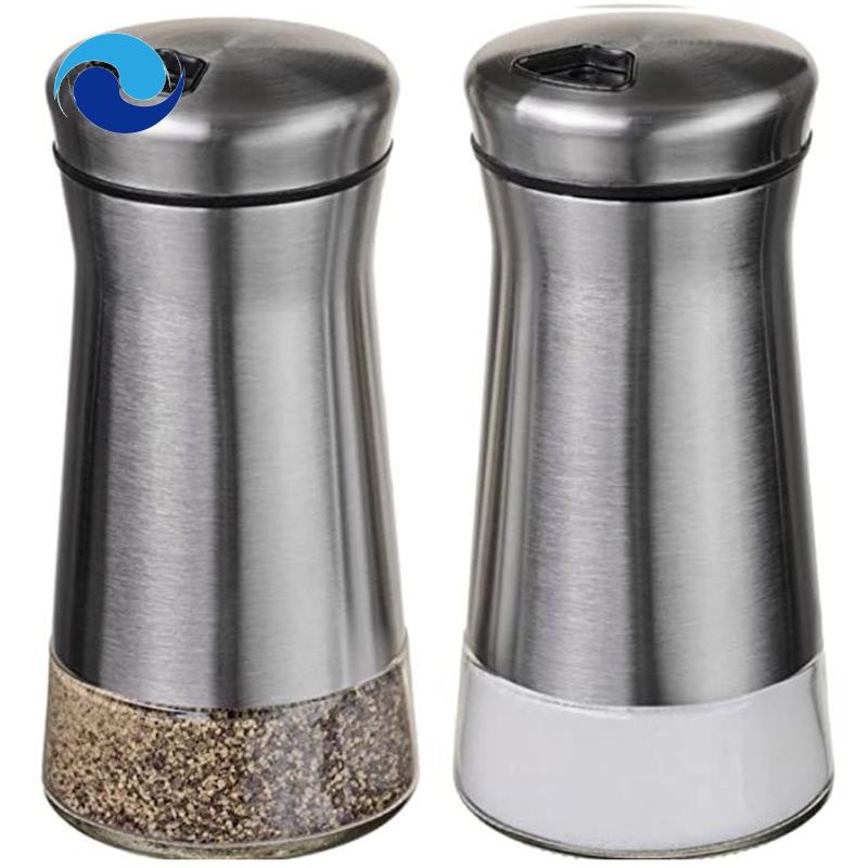 Set 2 lọ rắc tiêu bằng thép không gỉ có thể điều chỉnh tiện dụng