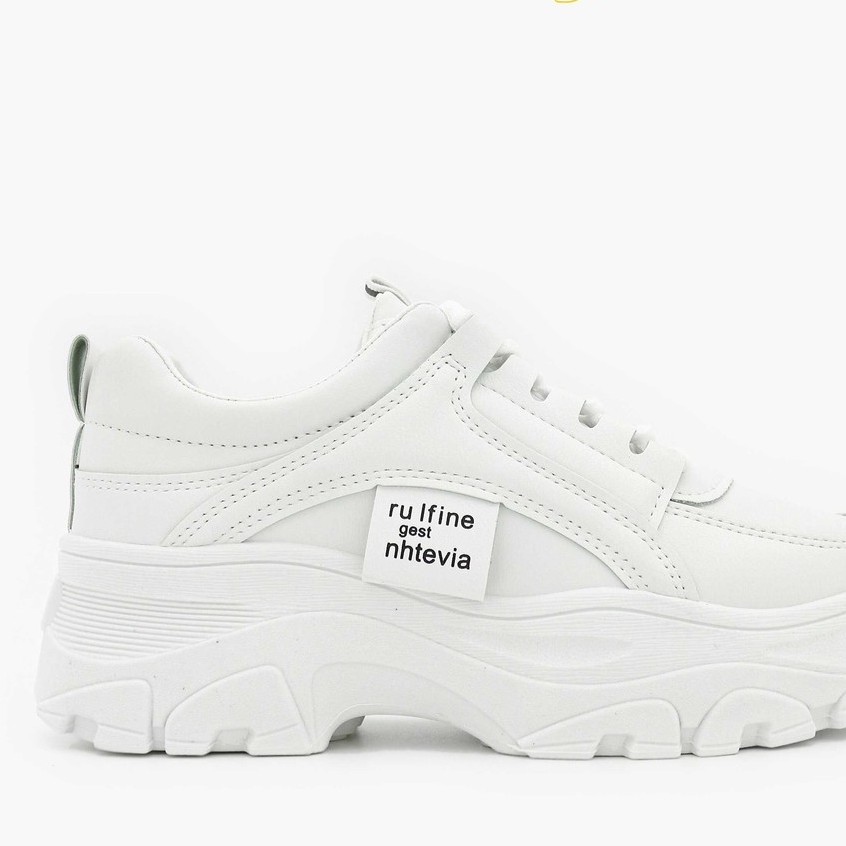Giày Thể Thao Nữ Độn Đế Giày BOM Sneaker Tăng Chiều Cao Màu Trắng Đen Kem Chất Liệu Da PU giayBOM B888