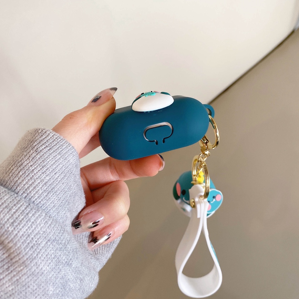 Vỏ Bảo Vệ Hộp Sạc Tai Nghe AirPods3 AirPods3 Pro 2Gen Họa Tiết Hoạt Hình Khủng Long Xanh Navy Dễ Thương Ốp