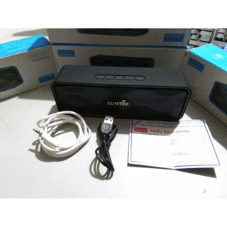 Loa Bluetooth SUNTEK SC211 (Đỏ Đen) + Tặng cáp Audio Jack 3.5mm