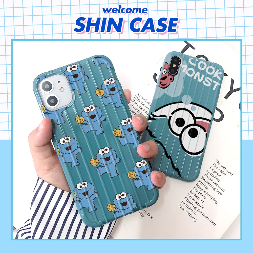 Ốp lưng iphone Cookie monster sọc 3D chống va đập 5/5s/6/6plus/6s/6splus/7/7plus/8/8plus/x/xs/11/12/pro/max/plus/promax