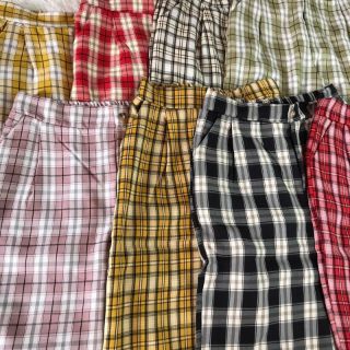 Quần baggy khóa kẻ