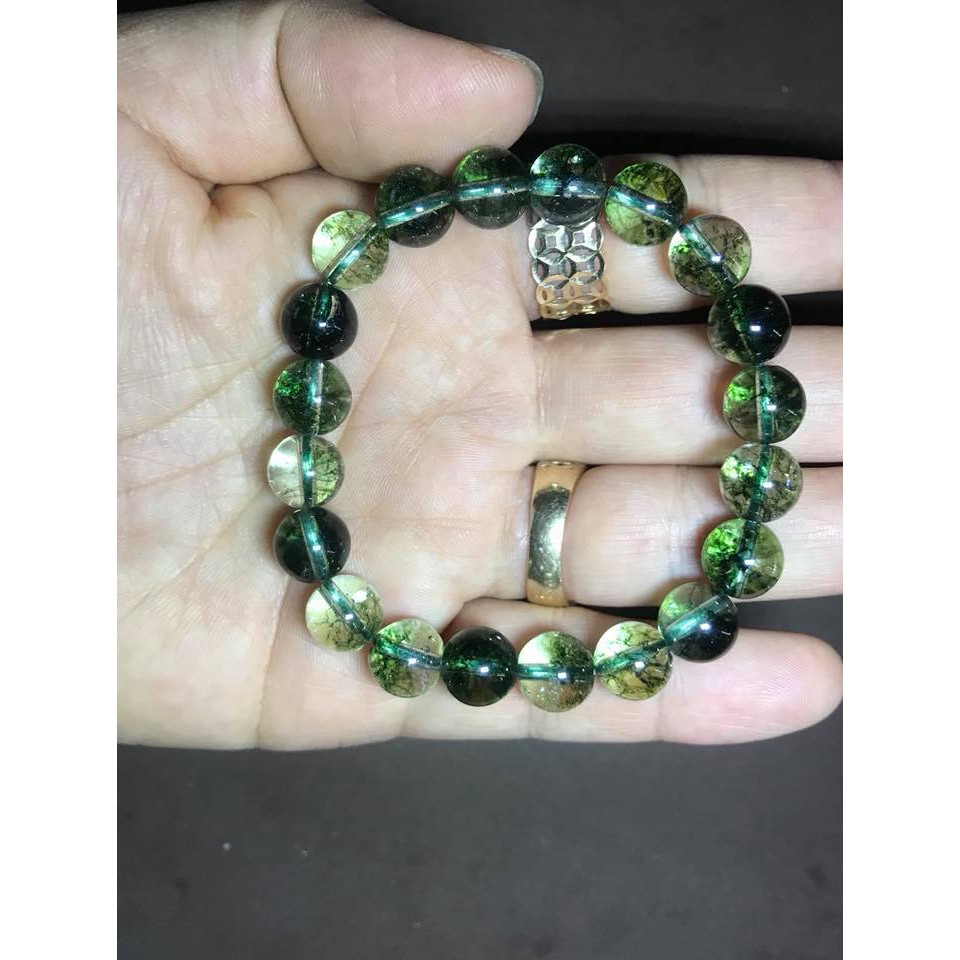 VÒNG TAY THIÊN NHIÊN ƯU LINH XANH LÁ 8LY