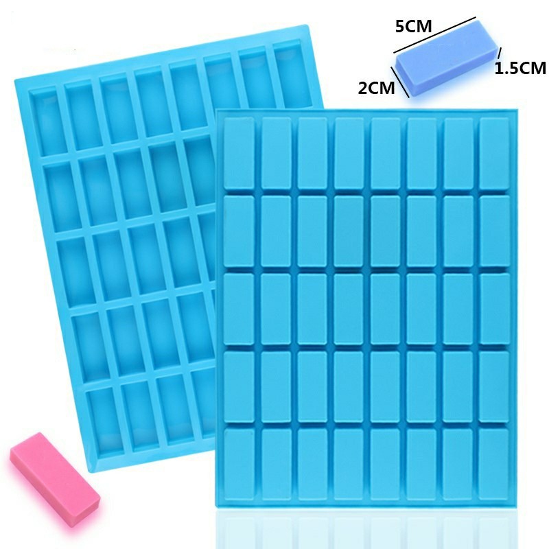 SG - Khuôn silicon chữ nhật làm bánh, thạch rau câu đổ socola 40 ô