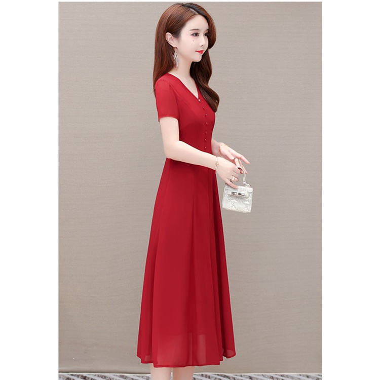 Đầm Suông 8 Mảnh Cổ Tim Dáng Xòe - MS1962