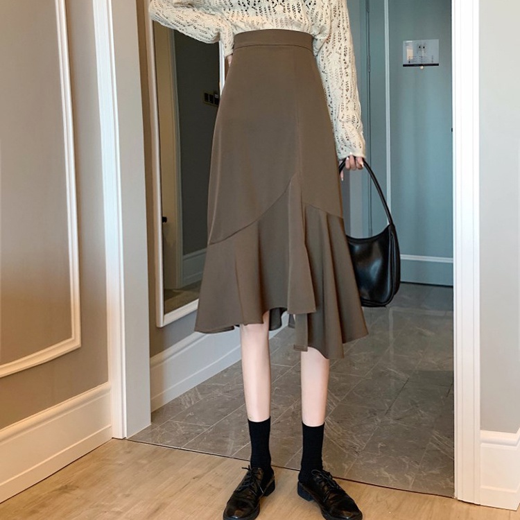 Chân váy IELGY dáng chữ A lưng cao phong cách Hàn Quốc thời trang dành cho nữ