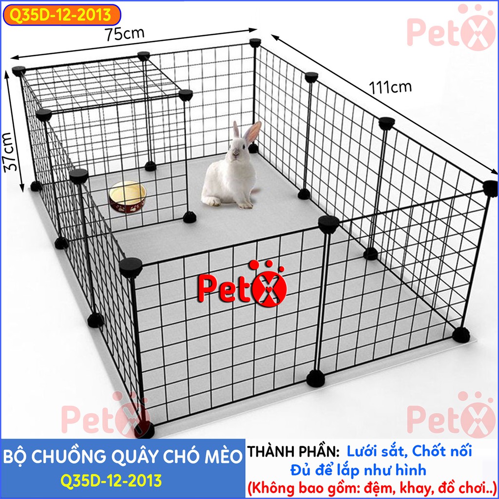 Bộ chuồng chó quây 12 tấm lưới thép 35x35cm (kèm 24 chốt)