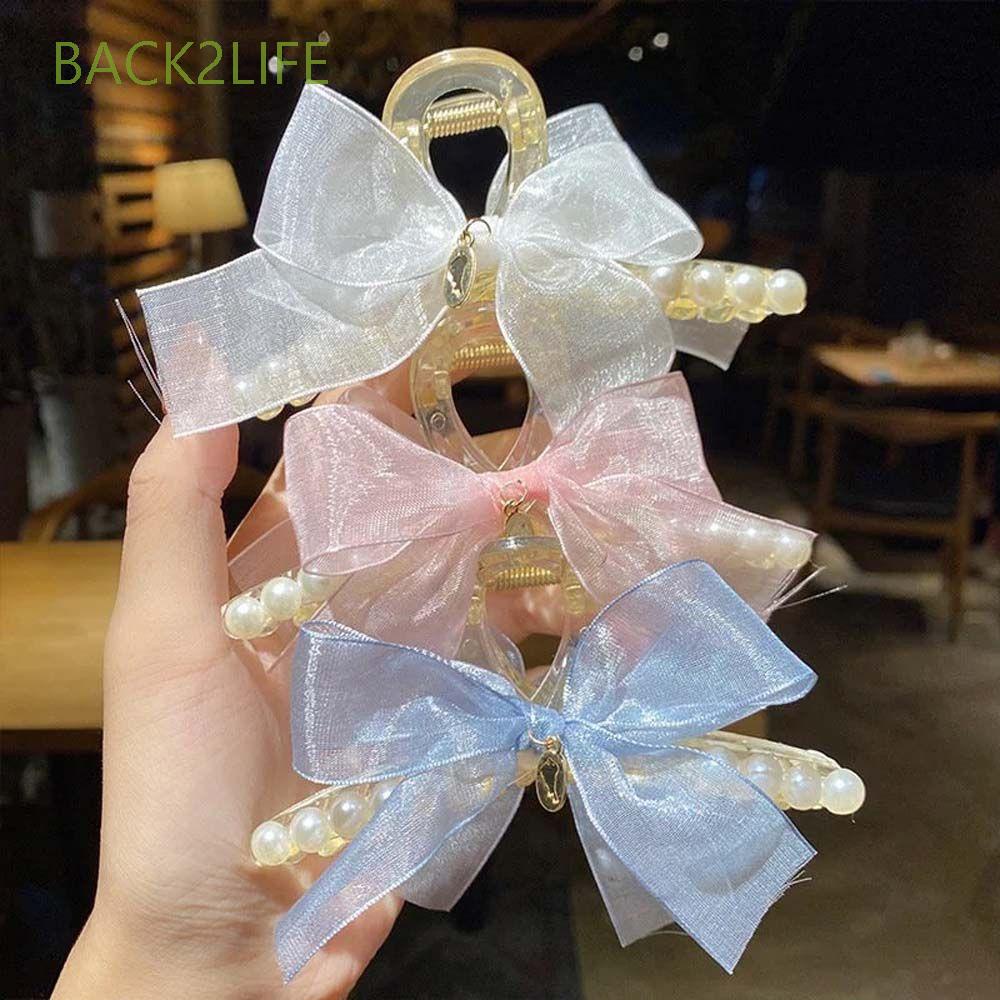 Kẹp tóc nơ đính ngọc trai giả 2LIFE phong cách Hàn Quốc cho nữ