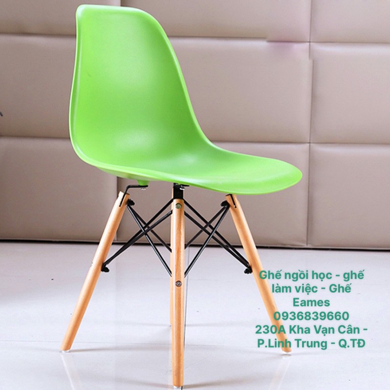 Ghế nhựa chân gỗ nhập khẩu EAMES cao cấp đủ màu TC046