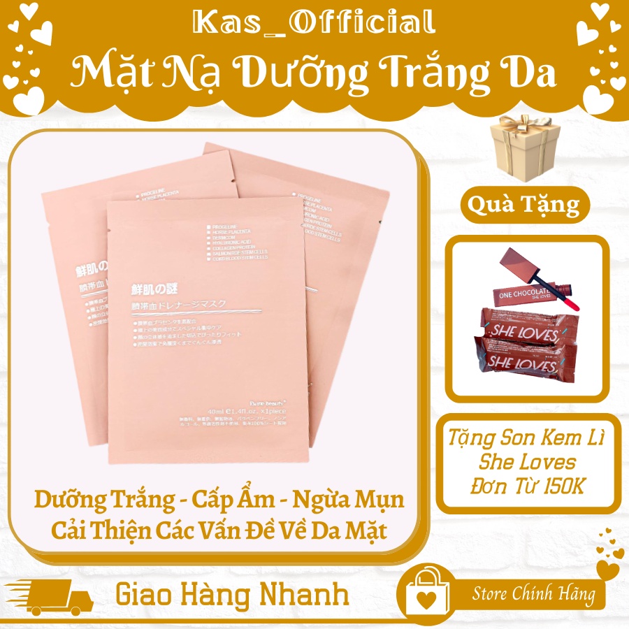 Mặt Nạ Nhau Thai Cừu - Mặt Nạ Tế Bào Gốc Nhau Thai Cừu Cuống Rốn Dưỡng Da Rwine Beauty Stem Cell Placenta Mask Nhật Bản