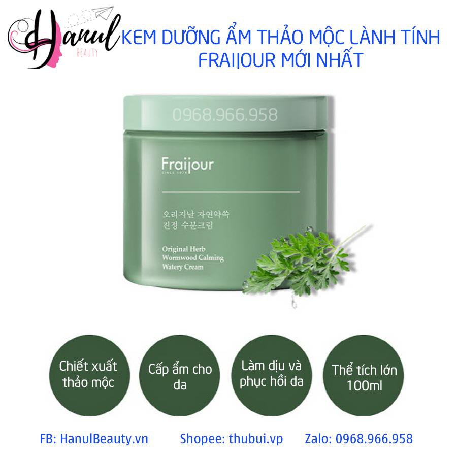 (Date 2024) Kem Dưỡng Ẩm FRAIJOUR Thảo Mộc Original Wormwood Calming Watery Cream