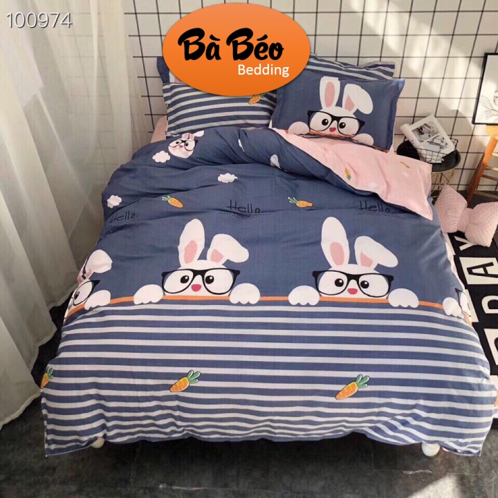 Vỏ chăn lồng được ruột 2m2x2m Cotton Poly có khoá kéo, hoạ tiết ngộ nghĩnh