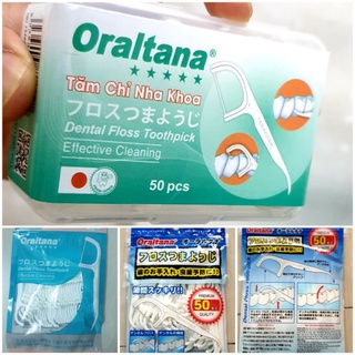 Tăm chỉ hình cung vệ sinh răng gói có 50 tăm hình cung và hộp 50 cây hàng Tana Tân Á