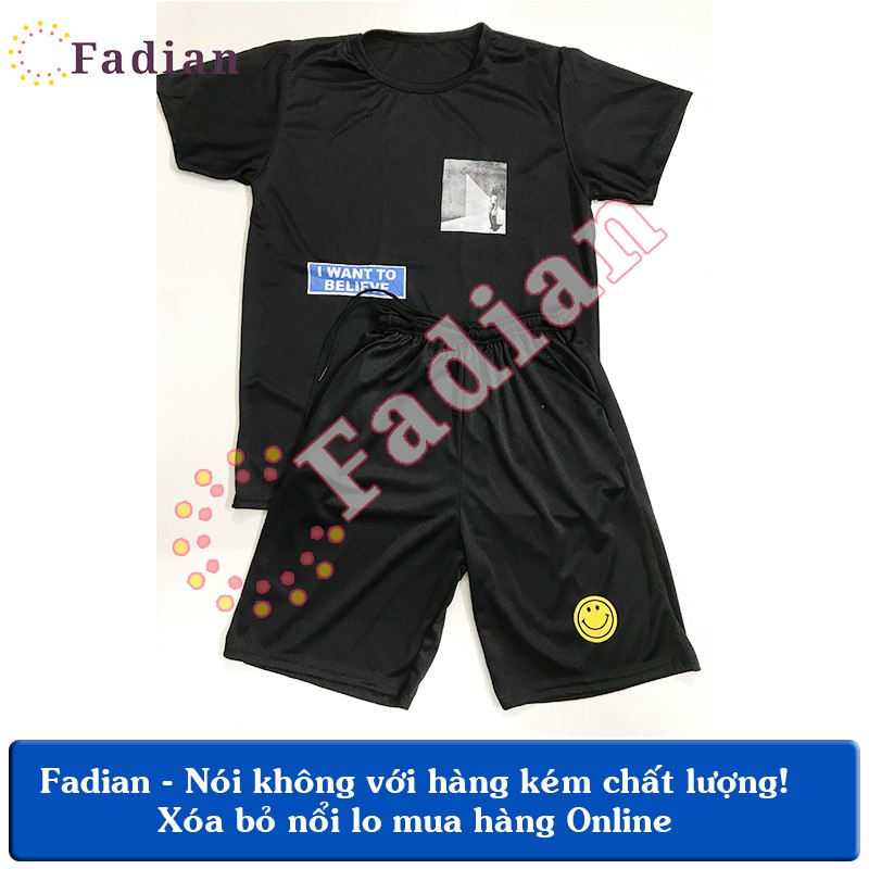 Set đồ bộ nam nữ, đồ thể thao nam mặc nhà tay ngắn form chuẩn phong cách Ulzzang Unisex in chữ I WANT TO BELIVE | BigBuy360 - bigbuy360.vn