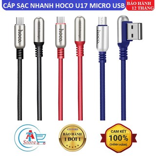 Cáp sạc nhanh hoco u17 micro usb chính hãng đầu usb chữ l
