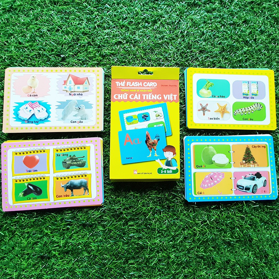 Sách 30 Thẻ Flash Card Thông Minh- Bé Nhận Biết Thế Chữ Cái Tiếng Việt, Thẻ in 2 Mặt, Kích Thước 11x16 cm, Độ Tuổi 3 - 6