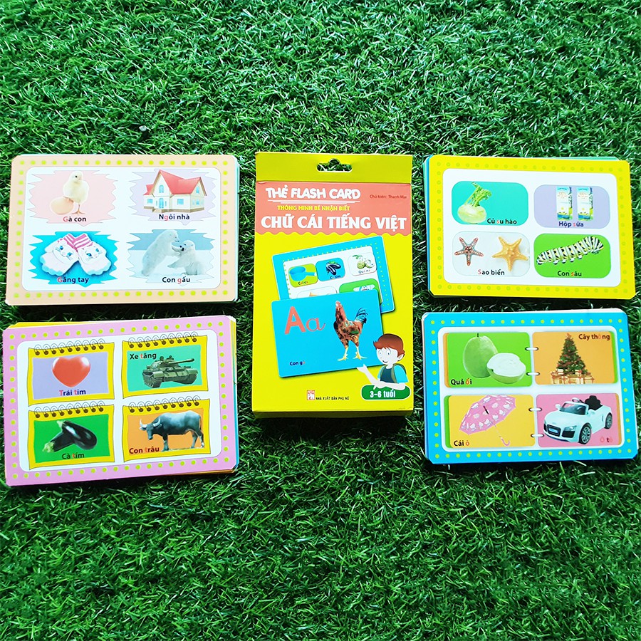 30 Thẻ Flash Card Thông Minh- Bé Nhận Biết Thế Chữ Cái Tiếng Việt, Thẻ in 2 Mặt, Kích Thước 11x16 cm, Độ Tuổi 3 - 6