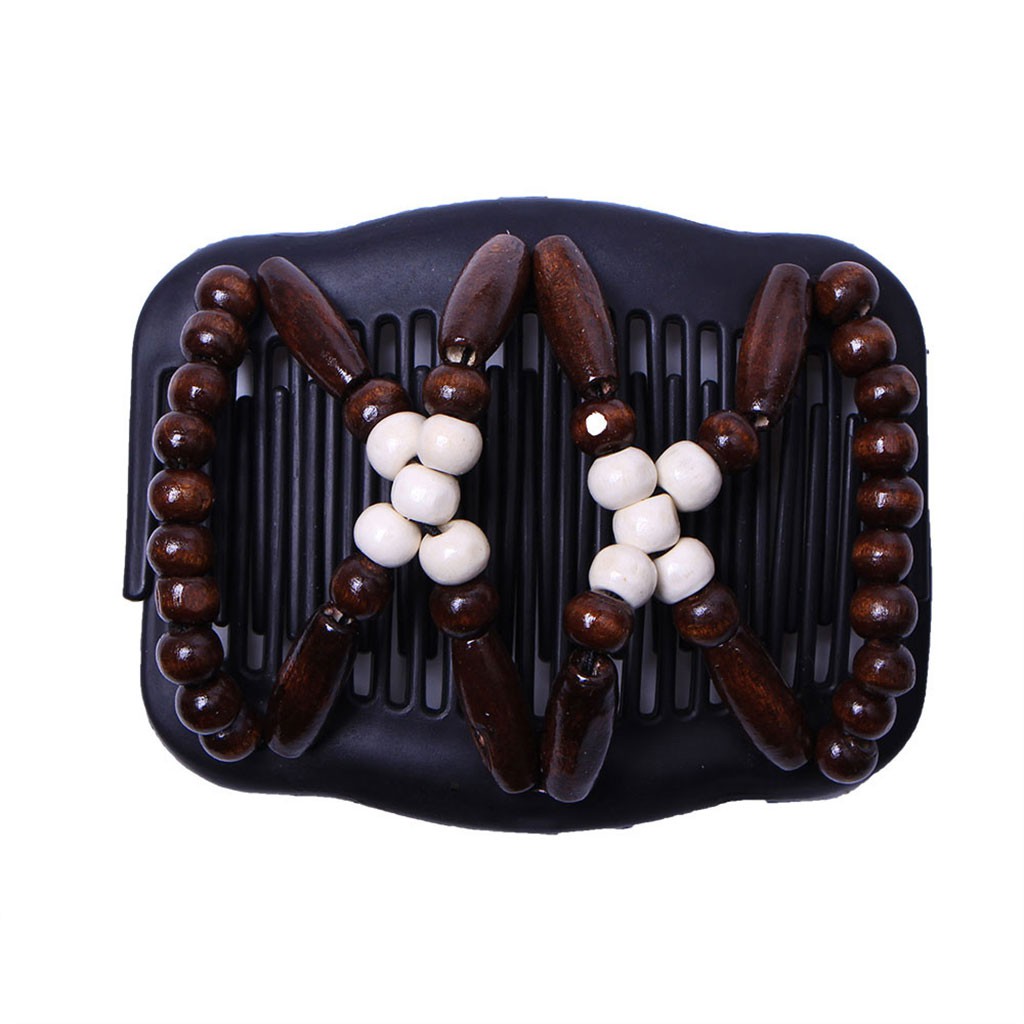SAN*Magic Comb Floral EZ Updo Women Stretchy Double Hair Beauty Beaded Girls Hairpin
