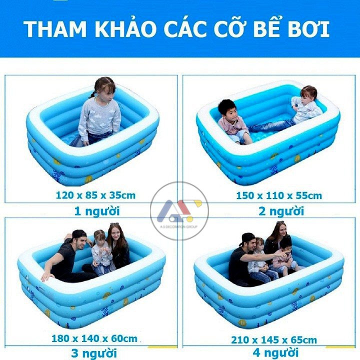 Bể Bơi Phao Cho Bé KAW, Hồ Bơi 3 Tầng, Chất Liệu PVC Chống Trượt Bền Bỉ, An Toàn, Gấp Gọn