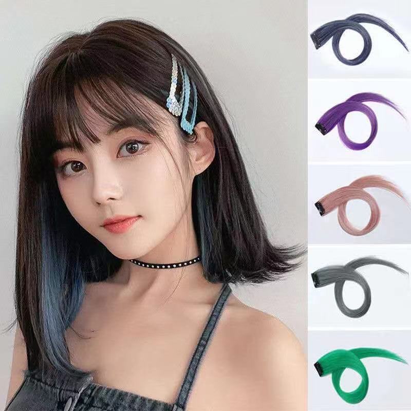 ✌COD Ready Stock✌Kẹp tóc dài Màu tóc liền mạch Mảnh bạc màu xám bạc Thuốc nhuộm tai tóc giả Gradient Màu thời trang Tạo mẫu tóc