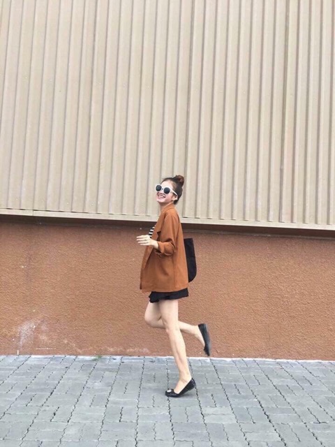 Vest suông 1 lớp màu nâu chất tuyết mưa | BigBuy360 - bigbuy360.vn