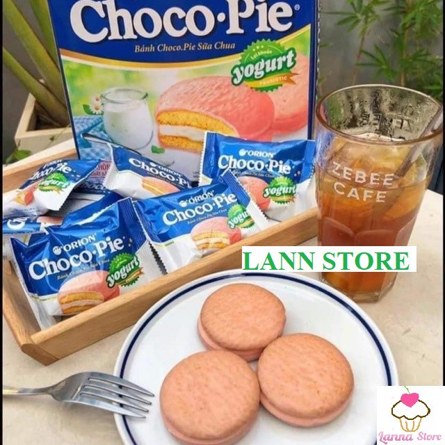 [Đủ Loại] Bánh Orion ChocoPie Sữa Chua Yogurt / Chuối / Trà Xanh / Cacao / Đào Hộp 360g - 12 gói