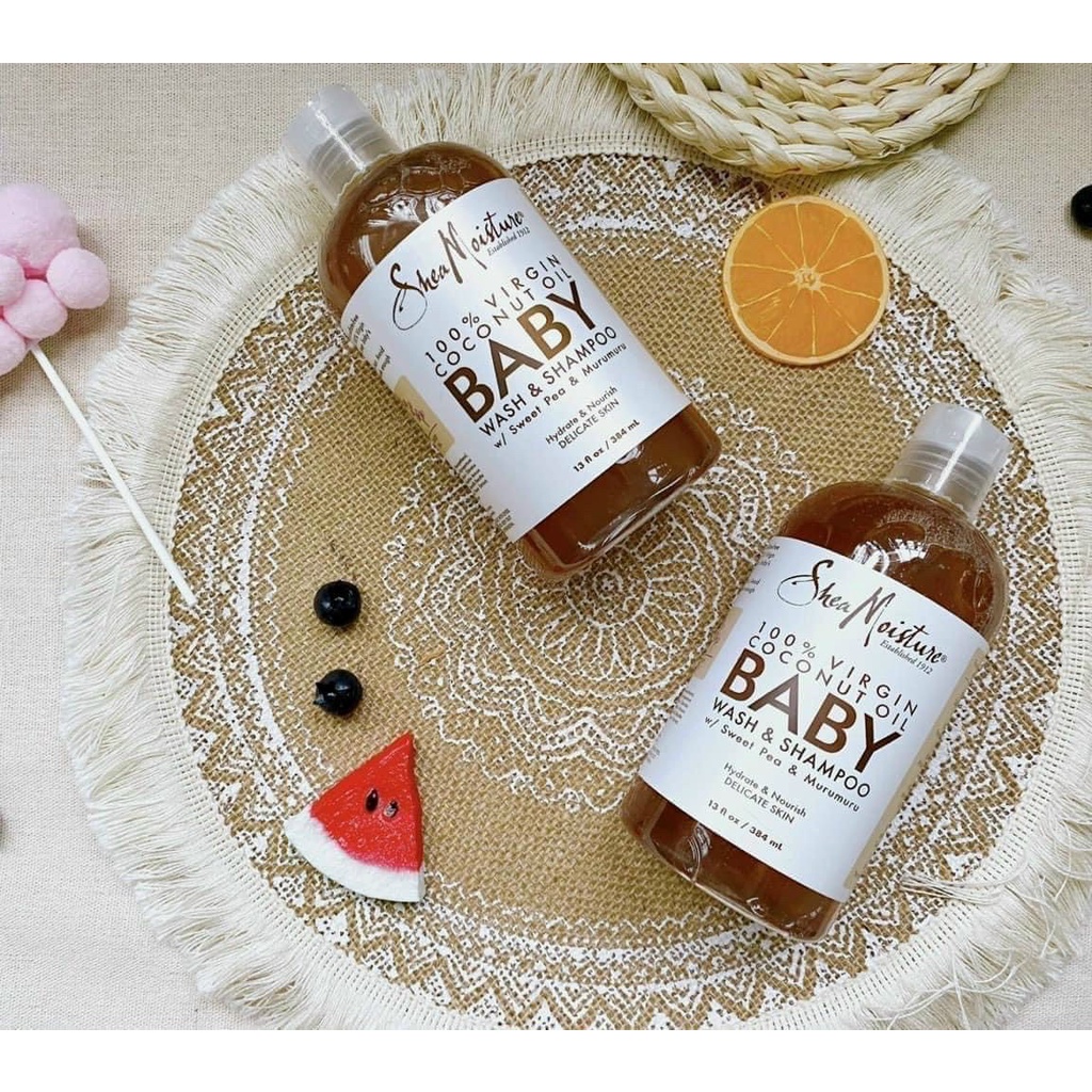 Sữa tắm Shea Moisture 384ml Mỹ mùi hương ngọt ngào giúp làm sạch và mềm mại da bé