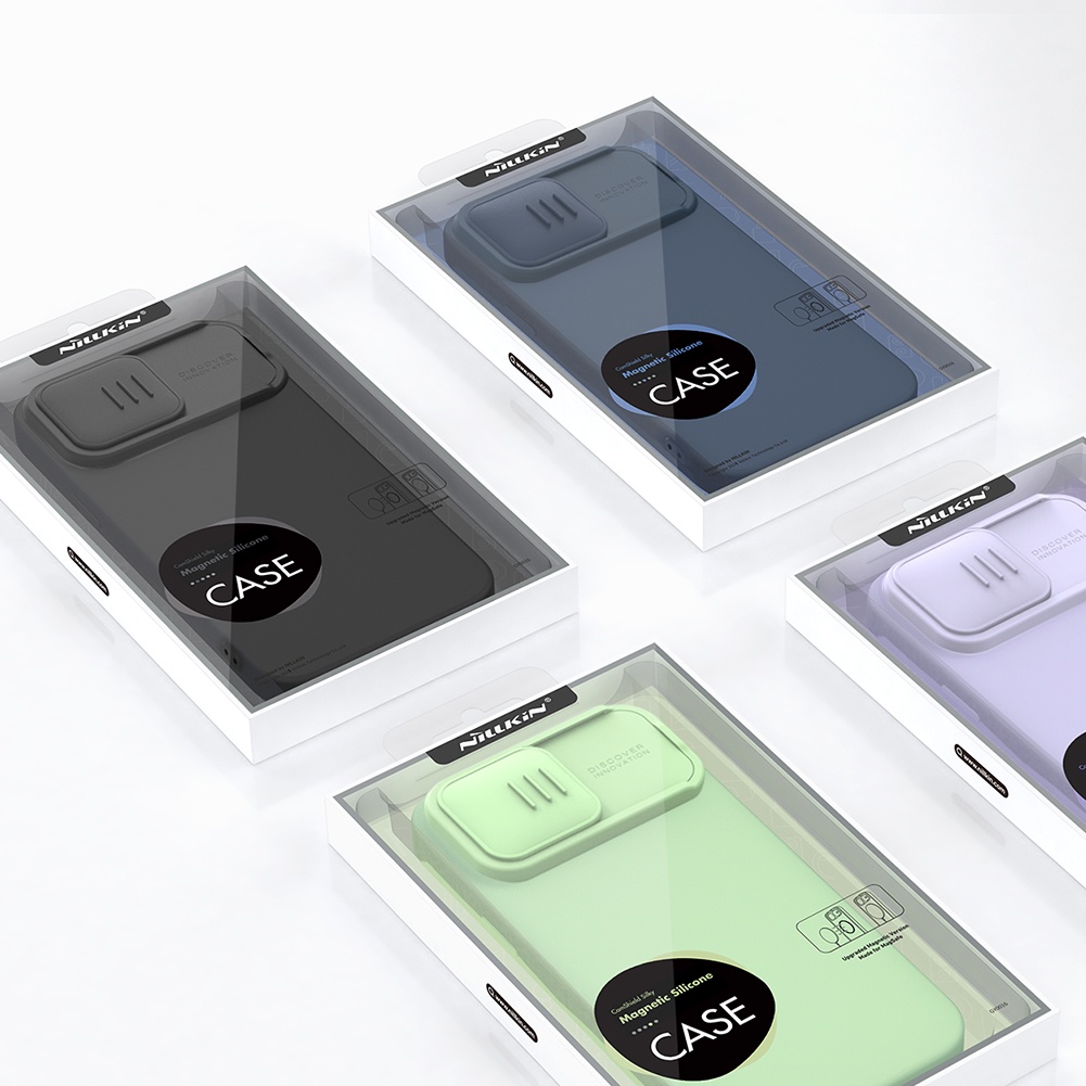Ốp lưng iPhone 14 Pro Max NILLKIN Nam châm tích hợp Lỏng Silicone Trượt Bảo vệ Máy ảnh Ốp lưng cho iPhone 14 Plus Làm việc trên MagSafe