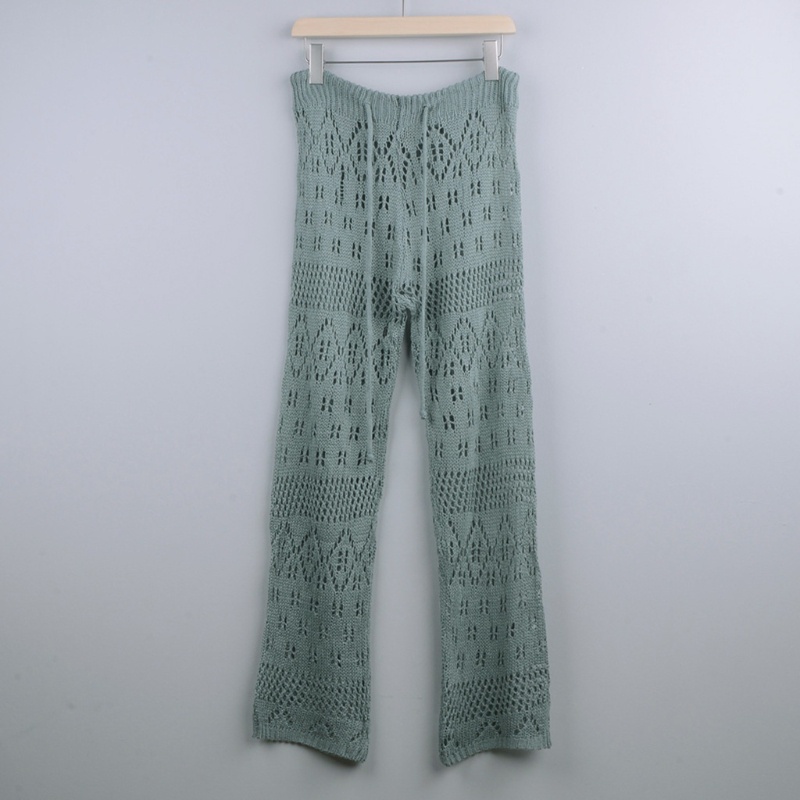 Quần Bơi Lưới Rỗng Lưng Cao Ống Rộng Phối Dây Rút Thời Trang Mùa Hè Cho Nữ