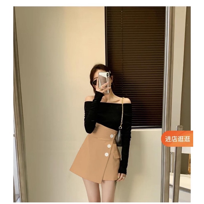 SET ÁO BẸT TAY DÀI +  VAI CHÂN VÁY NÚT