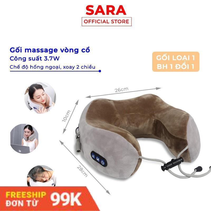 Gối Massage Cổ Chữ U 360 Đa Năng - gối massage vòng cổ hô trợ mát xa vùng cổ, giảm đau nhức vai gáy