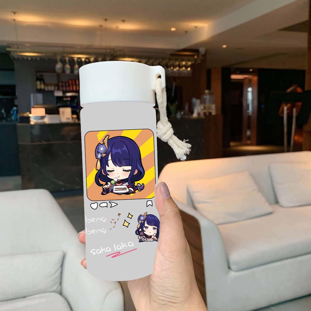 Genshin Impact Water Cup Hai chiều xung quanh trò chơi Cốc thủy tinh mờ bằng nhựa di động Tên chung Paimeng Cốc khẩn cấp Xiao Kaedehara Kazuha Sinh viên Nam và Nữ 19GI