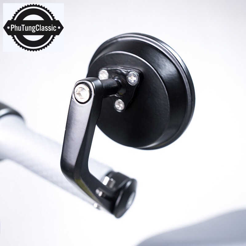 Gương gù tròn mặt kính trắng, xanh chống chói, phù hợp độ mọi loại xe classic, cafe racer....