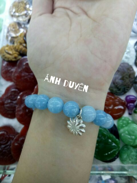 Aquamarine mix charm bạc cao cấp 925