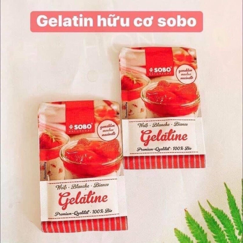 Gelatine hữu cơ Sobo Đức làm thạch, pudding, kẹo dẻo .... cho bé