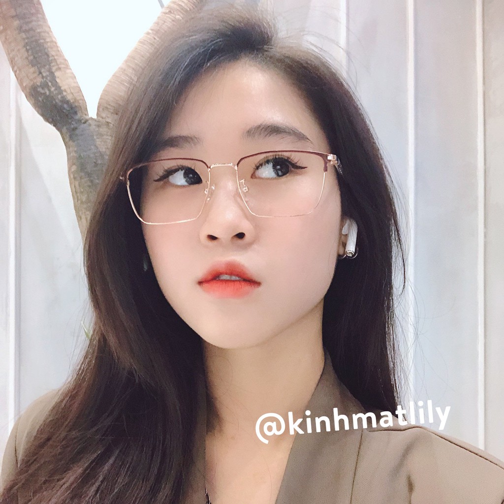 Gọng kính kim loại nam nữ Lilyeyewear mắt vuông thanh mảnh nhẹ nhàng màu sắc thời trang 1031 | BigBuy360 - bigbuy360.vn