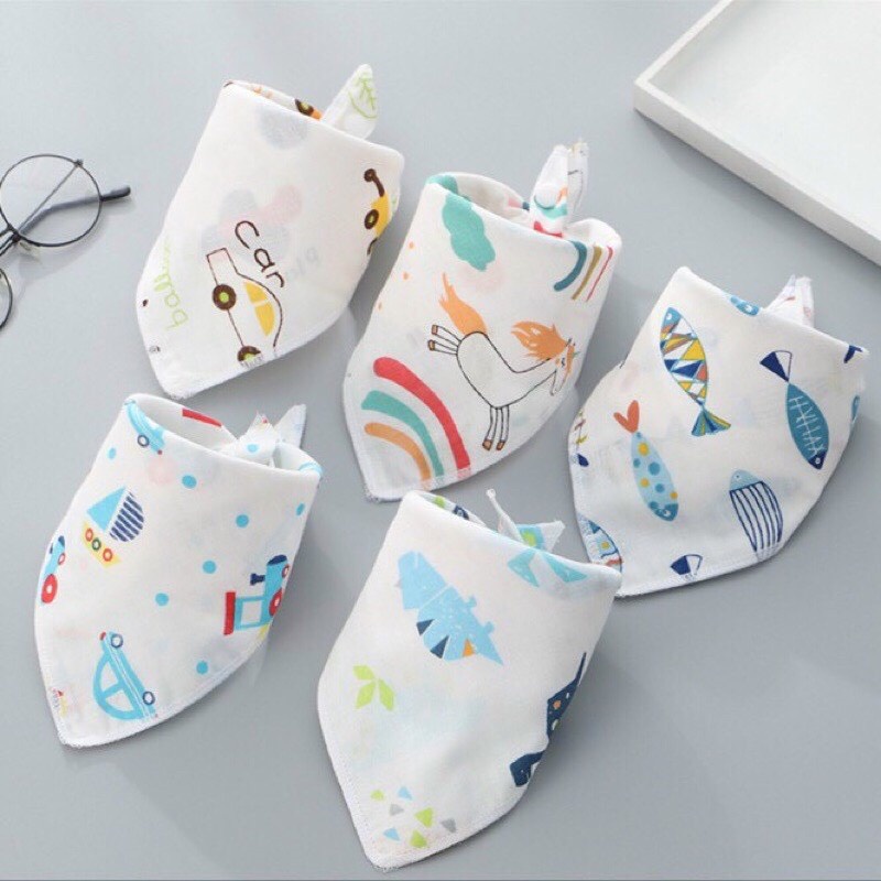[Hàng mới về] Yếm xô tam giác 4 lop cúc bấm cho bé