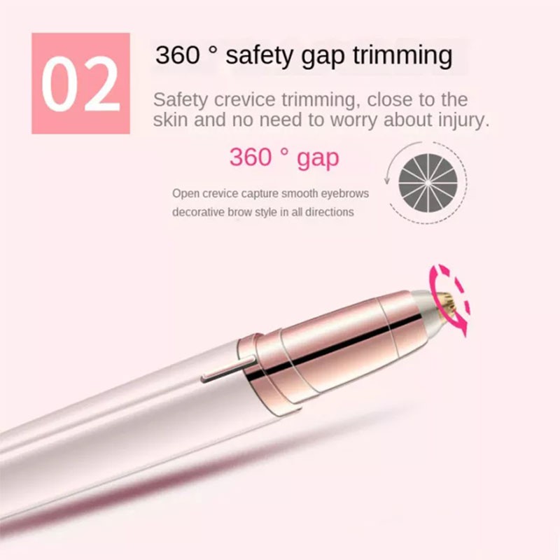Bút Tỉa Lông Mày Cao Cấp - Máy tỉa lông mày bằng điện, Thao tác đơn giản, dễ dáng mang theo-Màu Hồng