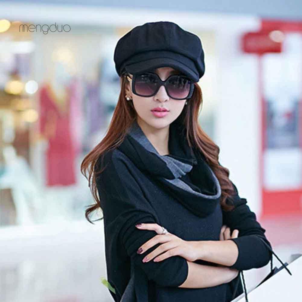 Mũ Beret Màu Trơn Giả Len Thời Trang Nữ Tính